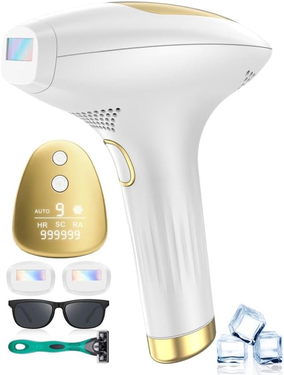 IPL Ontharingsapparaat – 21J – Koelfunctie – 9 Energieniveaus – 999.999 Flitsen – Gezicht & Lichaam