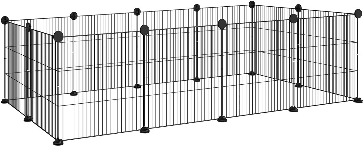 Dierenkooi - 140 x 70 x 35 cm - afgeronde hoeken - van metaaldraad - zwart
