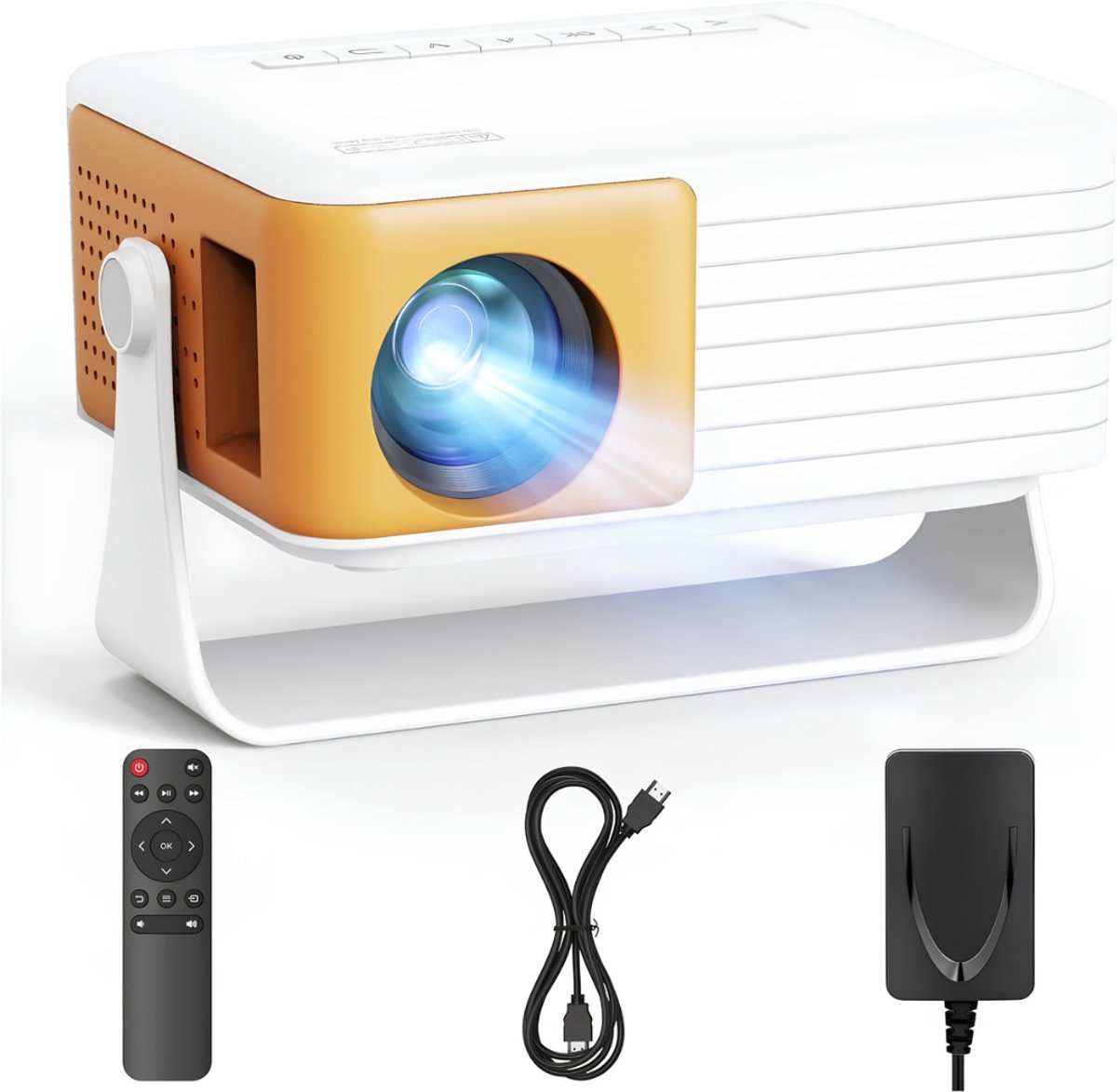 Ploutos® Draagbare Beamer - Mini Projector - Draagbare Mini Beamer - Wit - 14cm x 11cm x 6cm