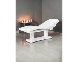Behandelbed SPA wit met 4 motoren- verwarmd- wimperstoel - elektrische massagetafel -elektrische rugleuning- en zithoogteverstelling