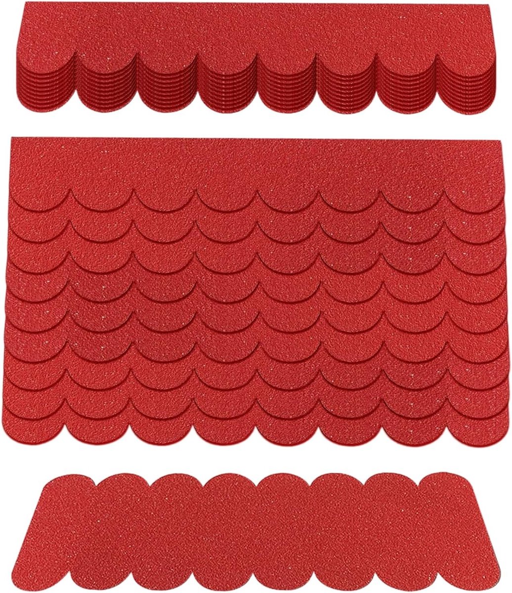 Tuinhuis - Rood - 1 x 1 x 1 cm - Zelfklevende Daktegels van Viltmateriaal - Voor Modelbouw en Doe-Het-Zelf Projecten
