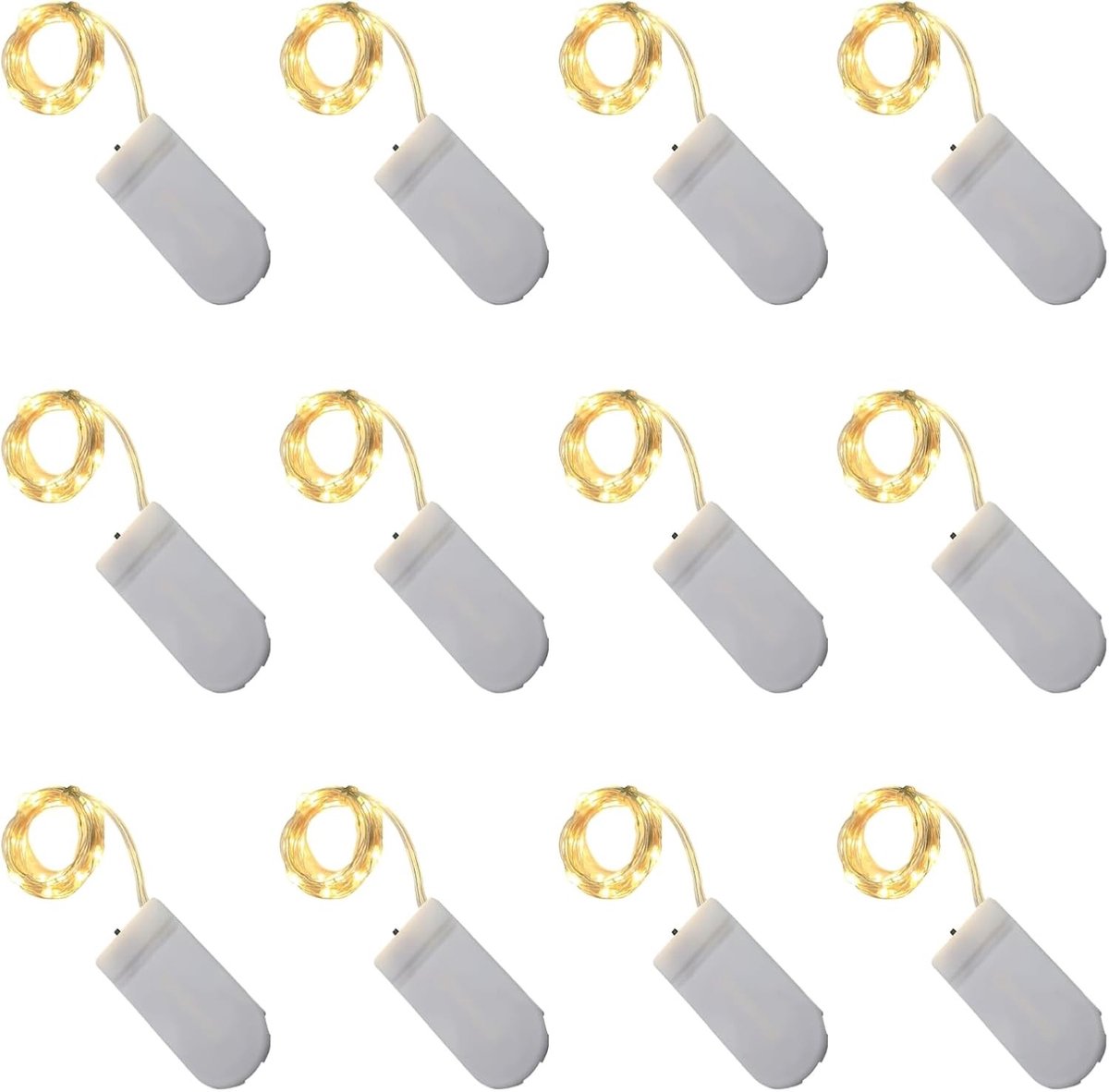 Koperdraad Lichtjes - Warmwit - 1 m - Batterij-aangedreven Mini LED Verlichting - Voor Binnen en Buiten Decoratie