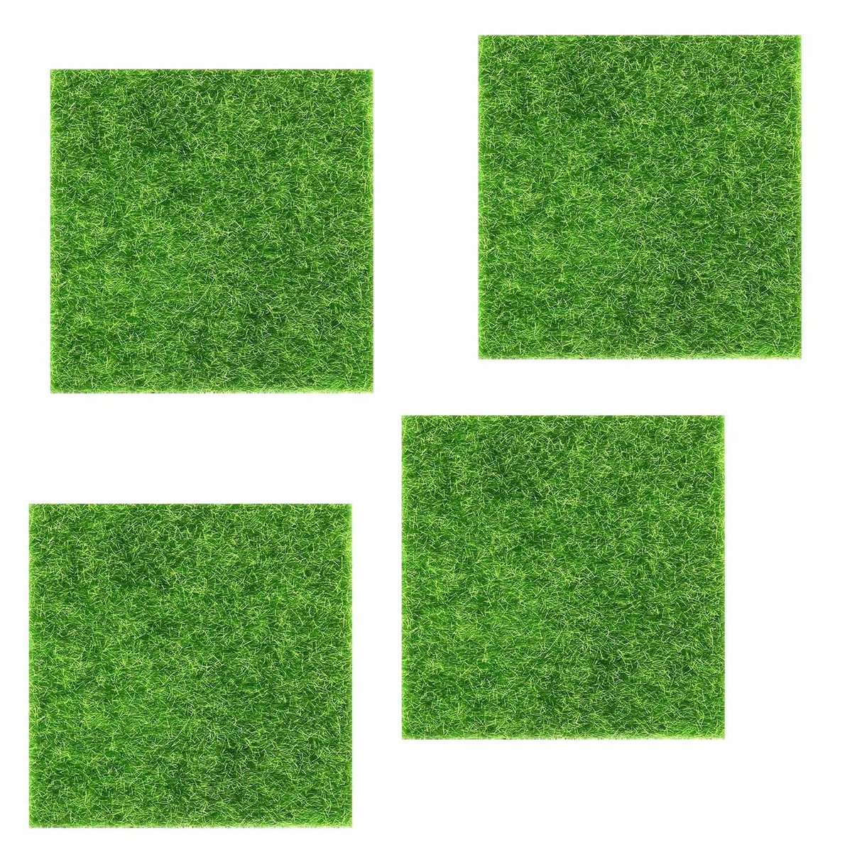 4 Stuks Kunstgras voor Hobbygebruik 15 x 15 cm Miniatuur Mos