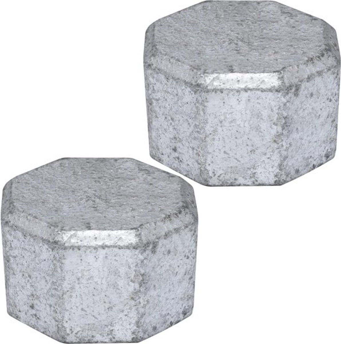 Set van 2 gietijzeren pluggen, 1 inch binnendraad, verzinkt - sanitair, verwarming, waterzuivering