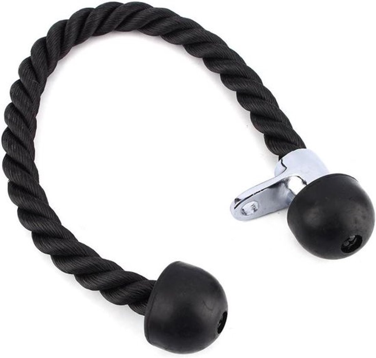 - Fitness Trainingstouw - Thuis en Sportschool - Nylon - Gevlochten - Trektouw - Geschikt voor Triceps - Zwart
