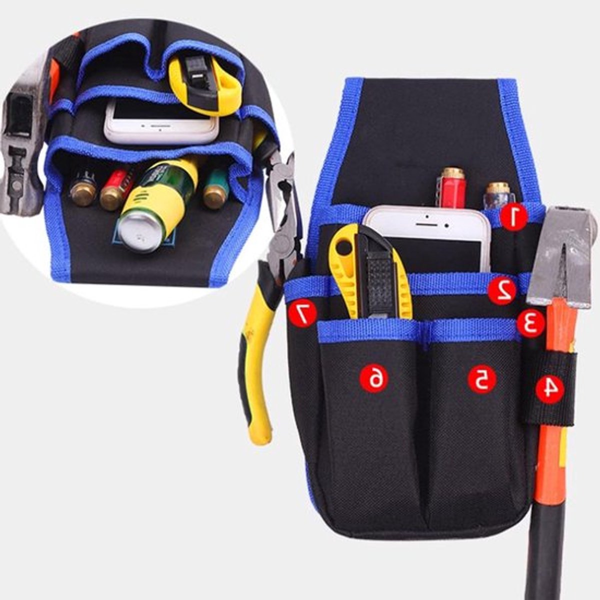 Multifunctionele Gereedschapstas voor Elektriciens - Heuptas van Oxford Doek - Taille Gereedschapszak voor Professioneel Gebruik - Elektricien Accessoires