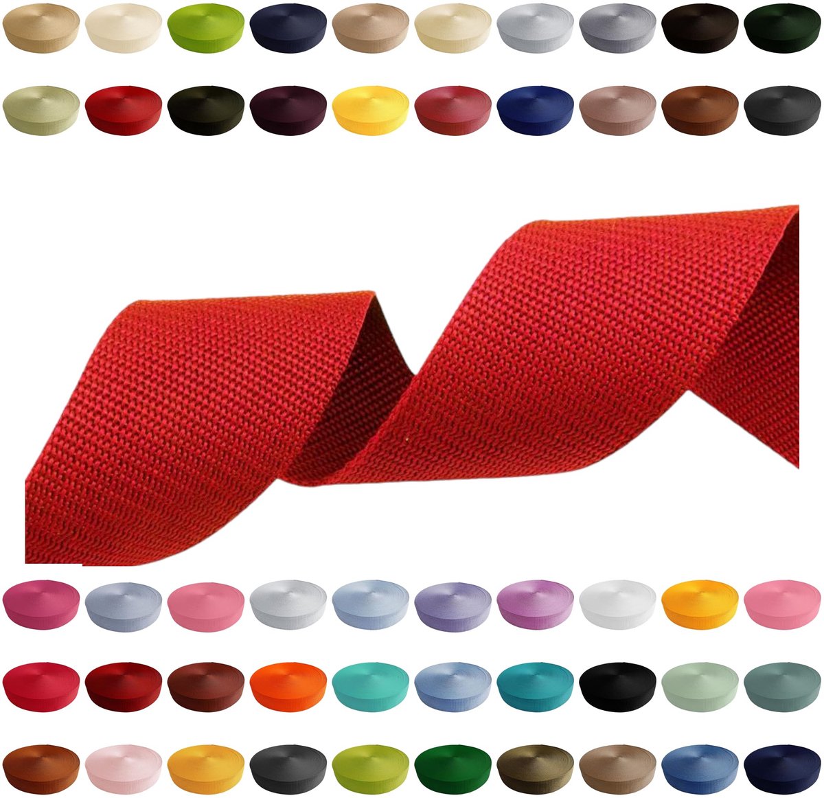 Gurtband 50mm x 2m in Rood van Polypropeen voor DIY-projecten