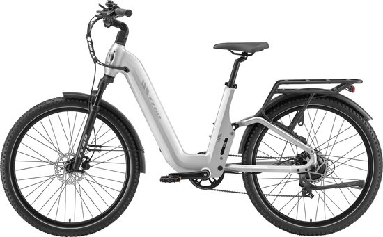 27,5 inch Elektrische Fiets - Full Suspension Elektrische Mountainbike -Softtail Frame - 120 km Actieradius - 720Wh Grote Accu(48V 15Ah) - 70Nm Krachtig Koppel - Hydraulische Schijfremmen - Shimano 7 Versnellingen - Elektrische Stadsfiets - Zilver — afbeelding 2