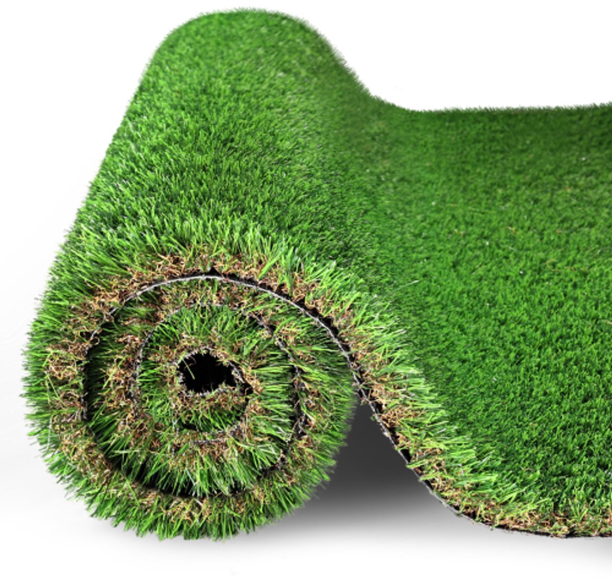 Kunstgras loper voor buiten, 1m x 1m, dikke realistische nepgrasrol voor terras, balkon, tuin en gazon, geschikt als drainagemat voor honden en andere huisdieren, poolhoogte 2 cm