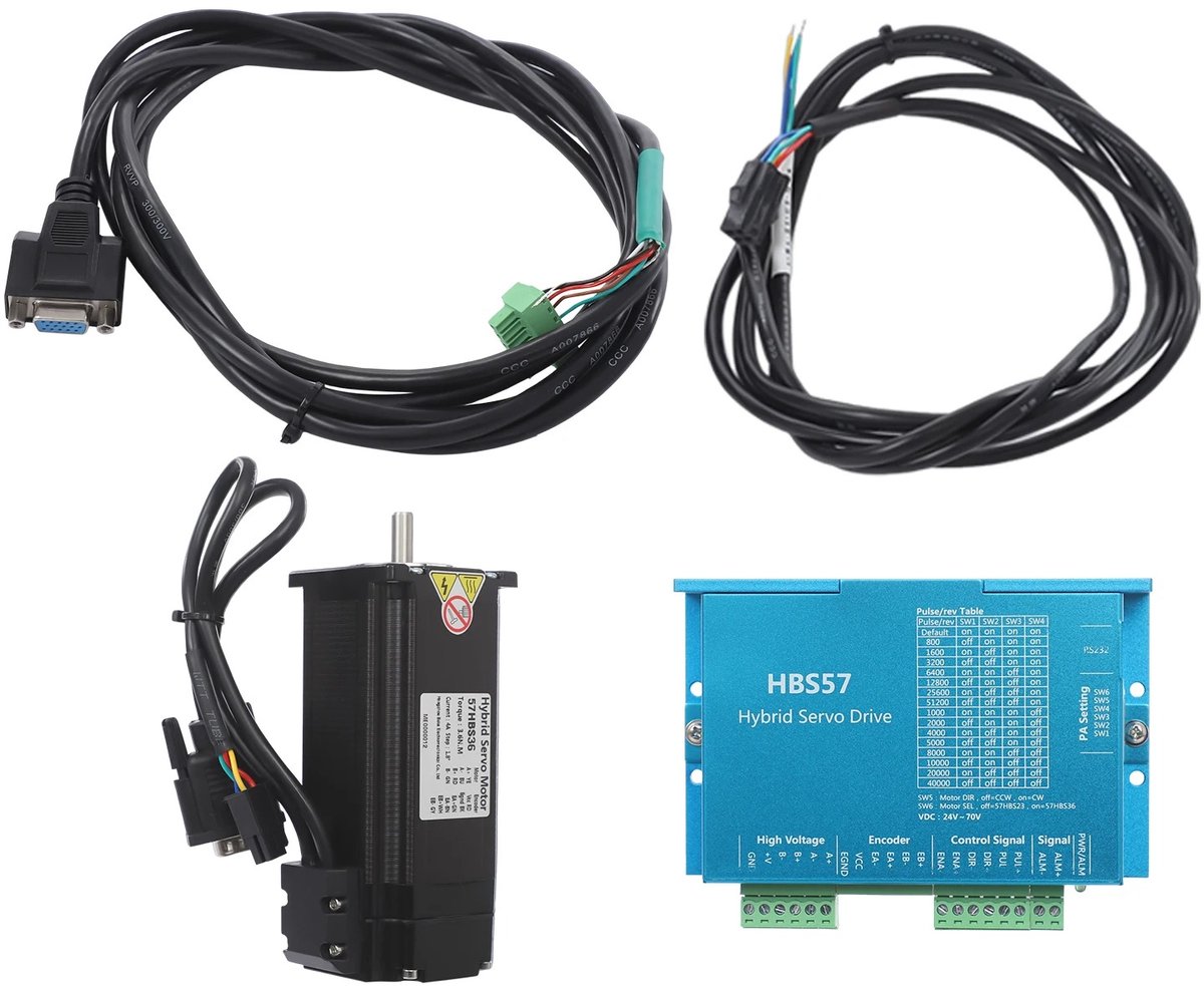 Novari - Servo motorset - Stappenmotor - Motor - Servo motor - Hoog koppel 3,6Nm - Gesloten lusbesturing met encoder - 24–60 V DC