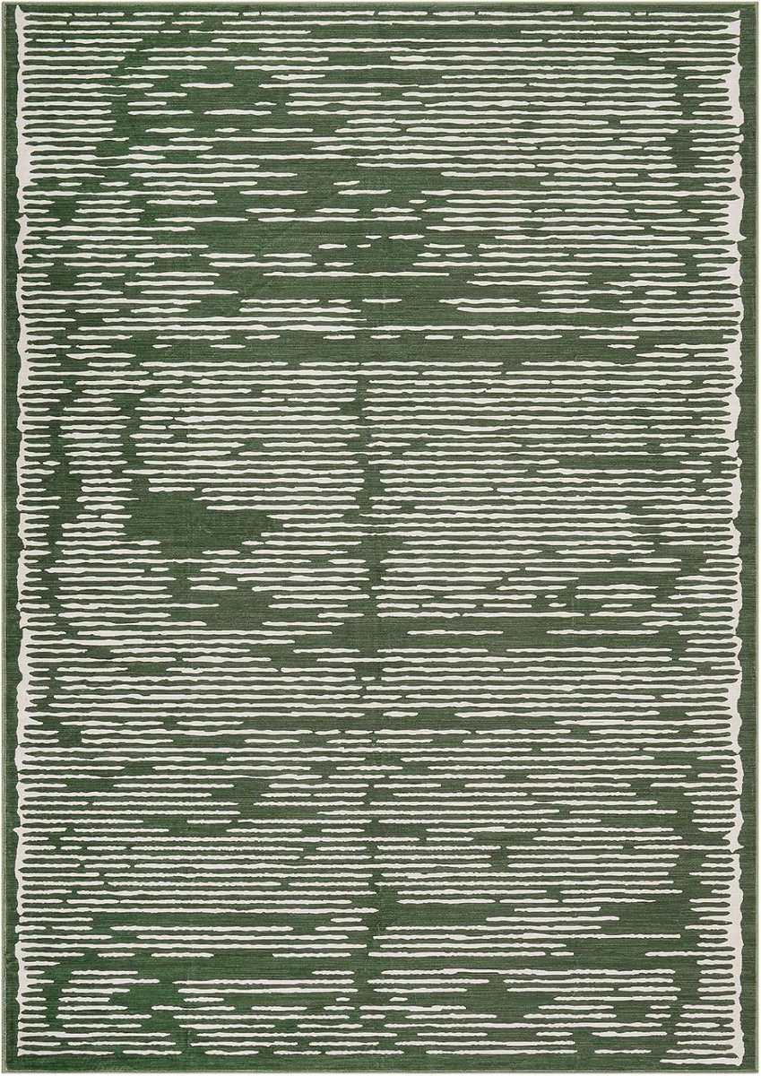 Vloerkleed wasbaar antislip 120x170 cm groen modern voor gang en keuken