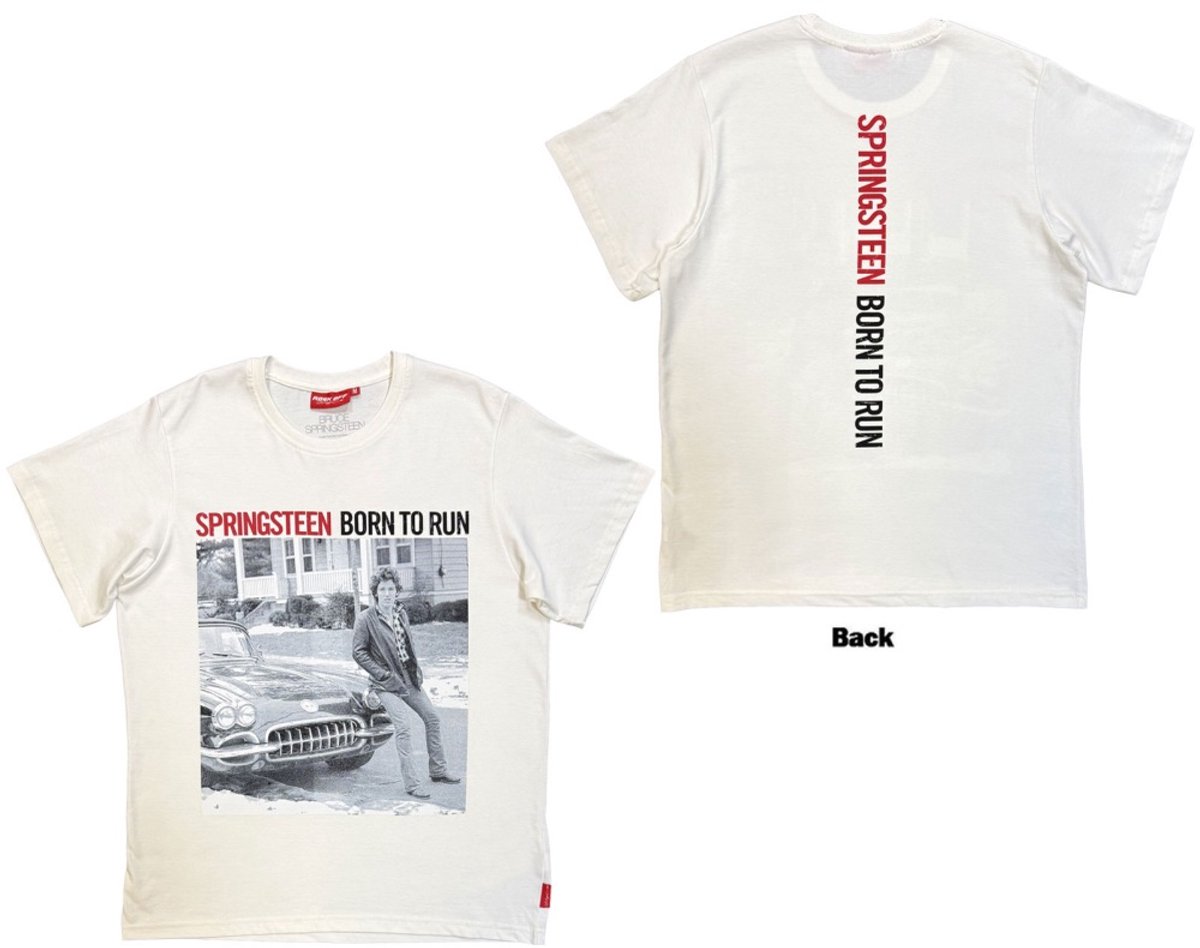 Bruce Springsteen - Unplugged Born To Run Unisex Tshirt - 2XL - Wit