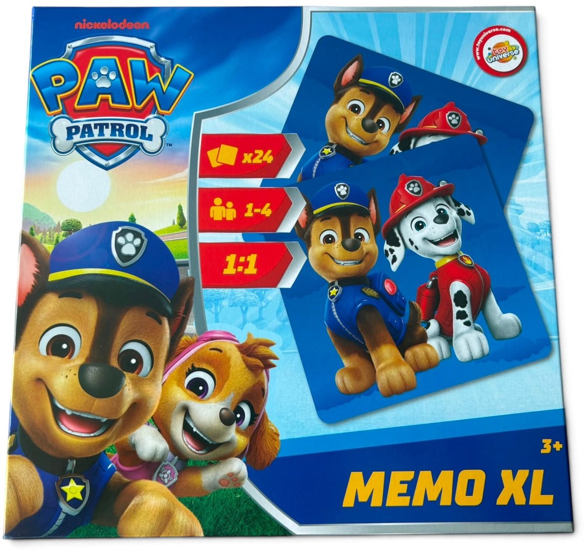 PAW Patrol Memo XL – Memoryspel voor Kinderen – 24 Grote Kaarten 12 x 12 cm – Geheugenspel – Vanaf 3 Jaar