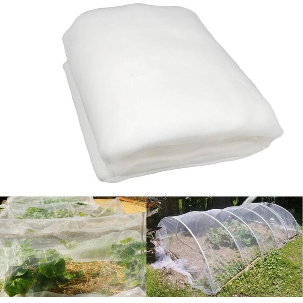 Vogel- en insectenwerend net, tuinnet, vogelwerend net, moestuinnet, gebruikt ter bescherming van planten, bloemen, groenten en fruit, 2,5 m x 10 m