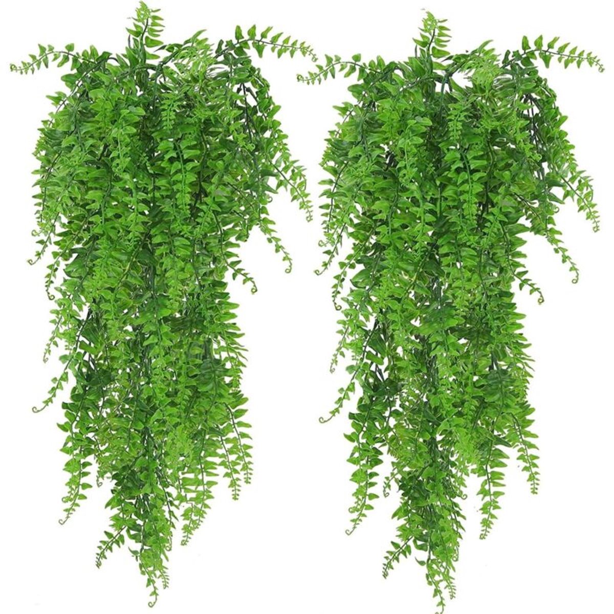 Kunstmatige hangplant, 85 cm – 2-delige set, PVC-materiaal – 81 bladeren, geschikt voor binnen- en buitendecoratie.