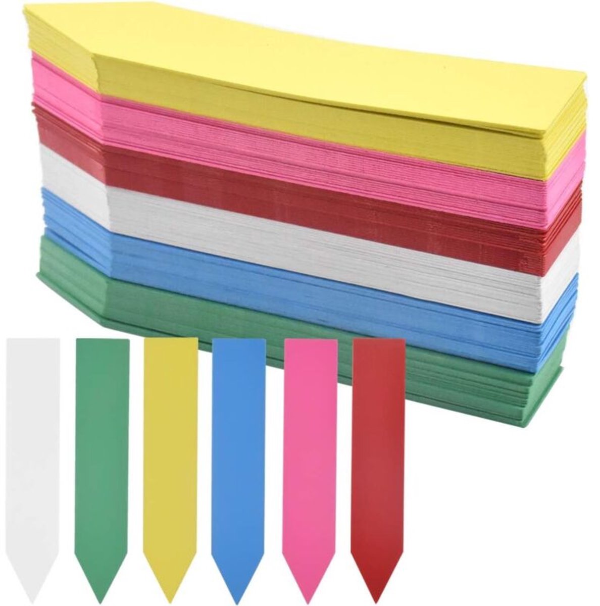 120 tuinlabels van 10 x 2 cm, plastic tuinmarkeringen, waterdichte tuinlabels, waterdichte kwekerijlabels, 5 kleuren