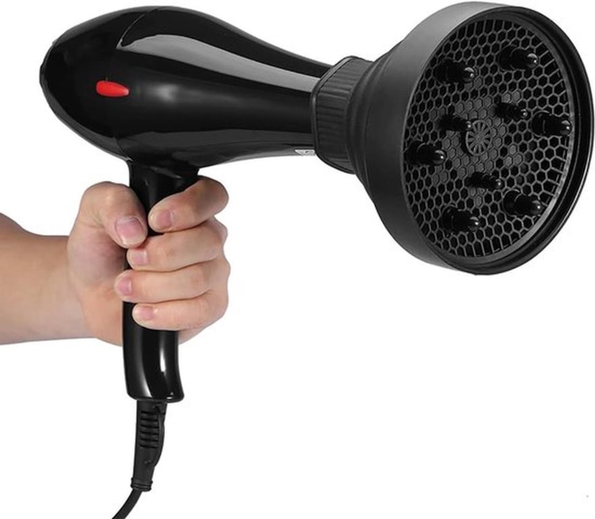 - Haarverspreider - Opvouwbaar - 5 Kleuren - Diffuser - Geschikt voor Haardroger - Zwart - Kapstyling - Kappersgereedschap - Opvouwbare Haarblazer