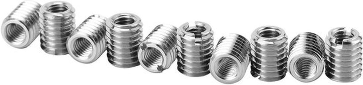 Draadinserts - Reparatie Tool - RVS - Reduceermoeren - M5 M8 - 10 stuks - Geschikt voor Hardware - Zilverkleurig