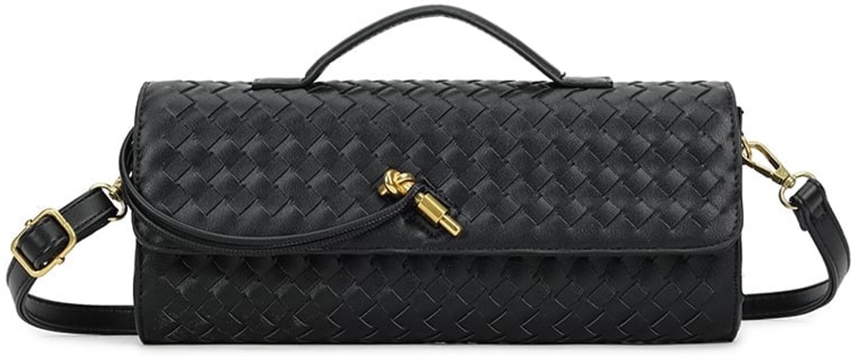 Giuliano kunstlederen gevlochten clutch Zita - Dames - Zwart