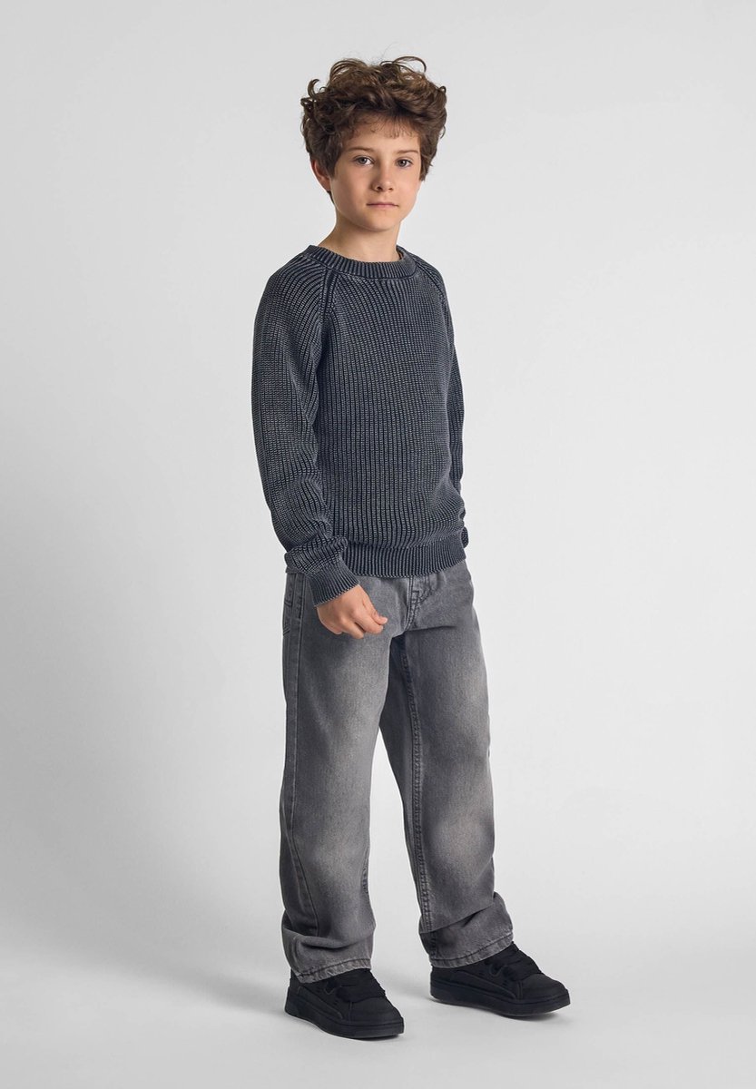 Minoti jongens spijkerbroek baggy fit grijs denim - 100% katoen