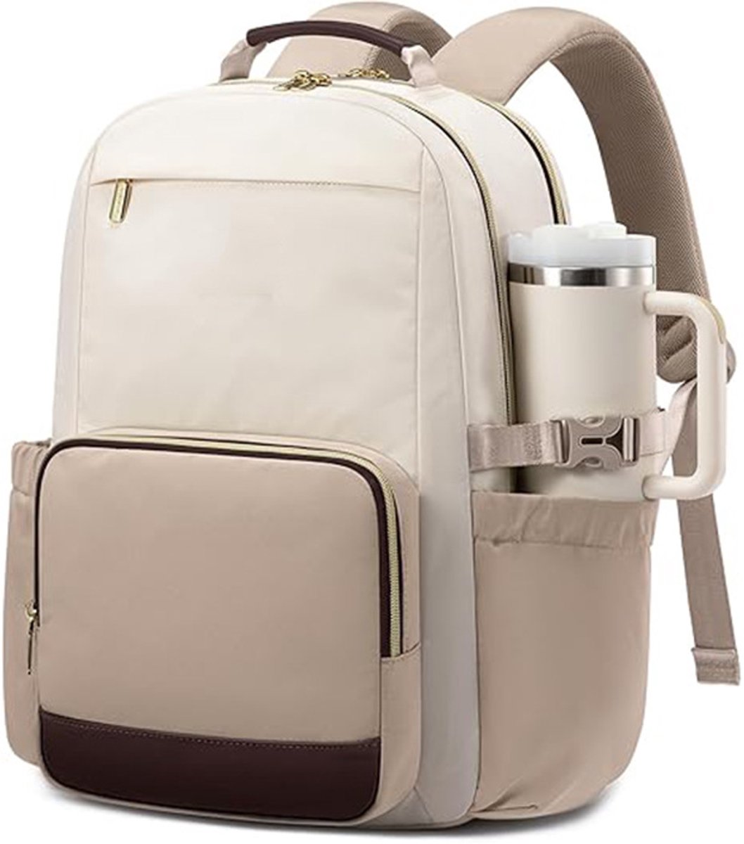 Claoner Damesrugzak - 17-inch laptop - Grote capaciteit - Lichtgewicht - Korte reizen - Kaki