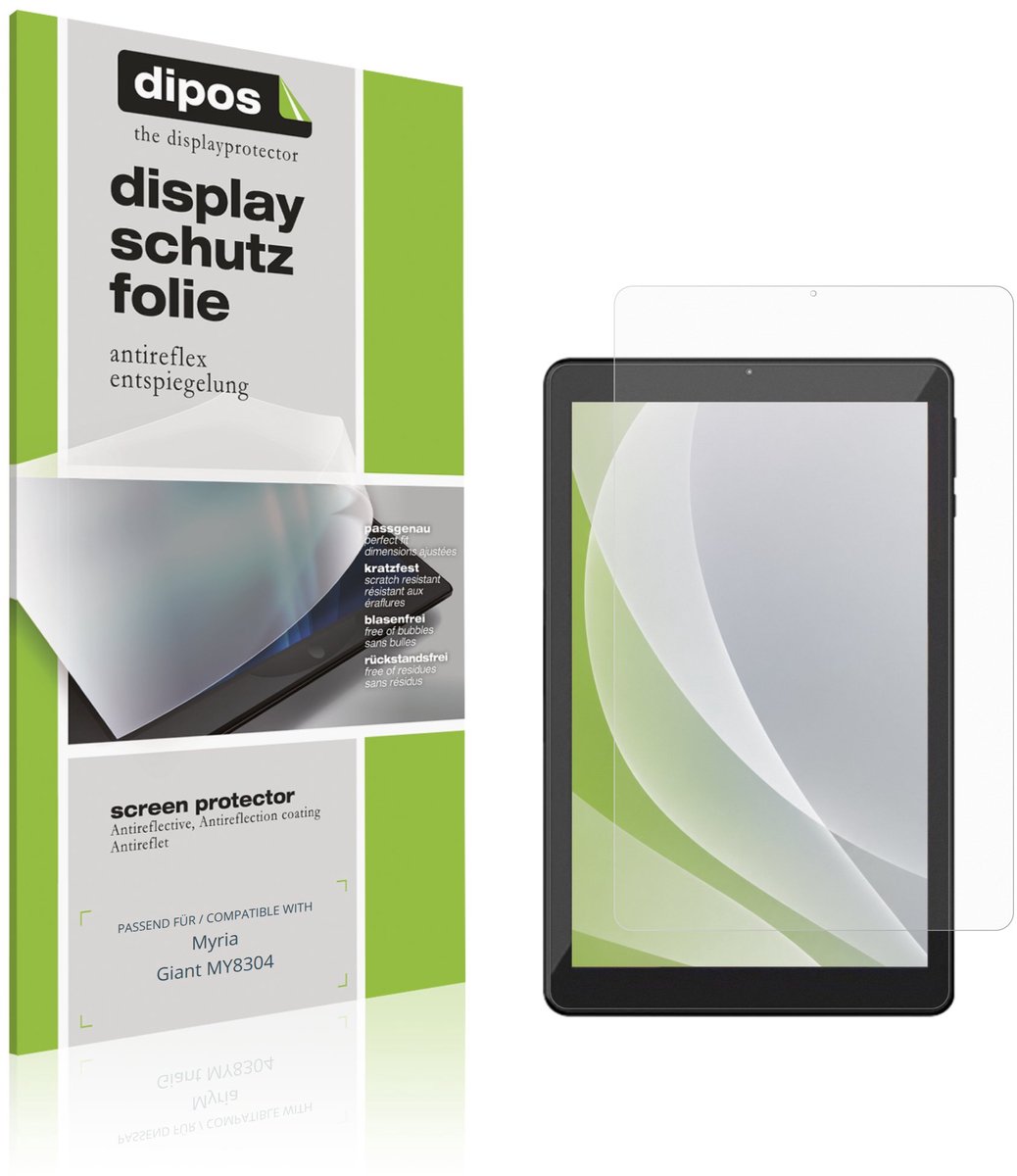 dipos – 2x Matte Beschermfolie geschikt voor Myria Giant MY8304 | Krasbestendige & antireflecterende Screenprotector Ultra-Thin