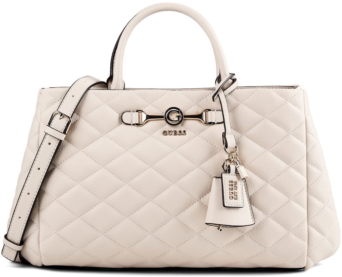 GUESS schoudertas handtas Frances Girlfriend Satchel Bone beige