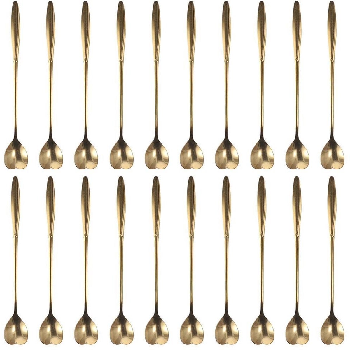 Solidchoice - 20 Stuks Hartvormige Rvs Lepels voor Koffie en Desserts