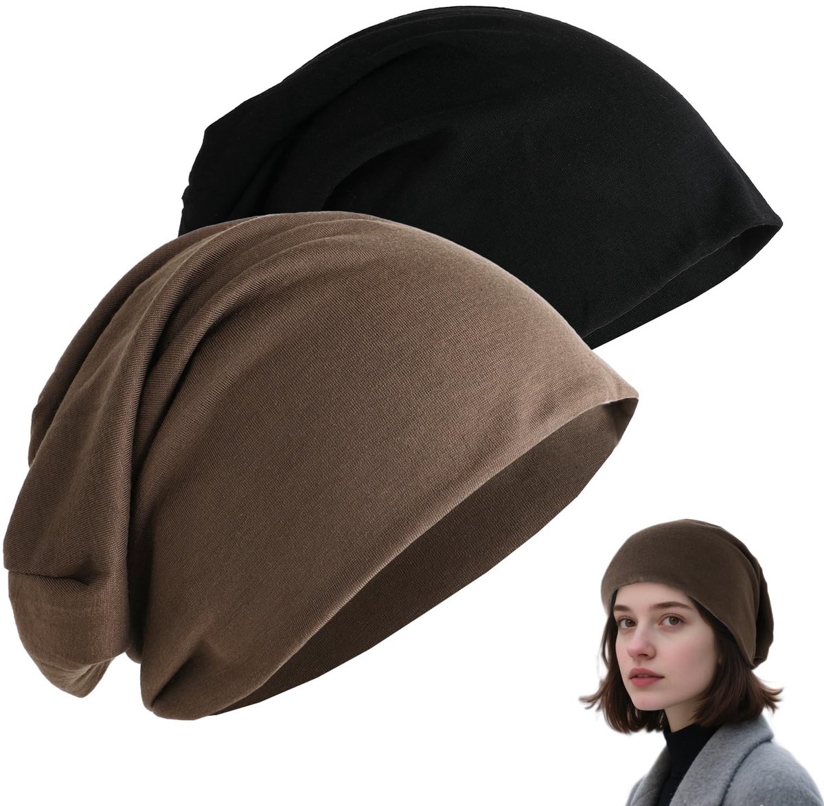 Solidchoice - Set van 2 Zachte Beanies voor Mannen en Vrouwen