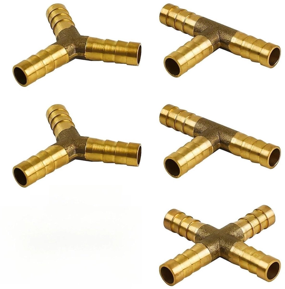 Solidchoice - Set van 5 Messing Brandstofslangadapters