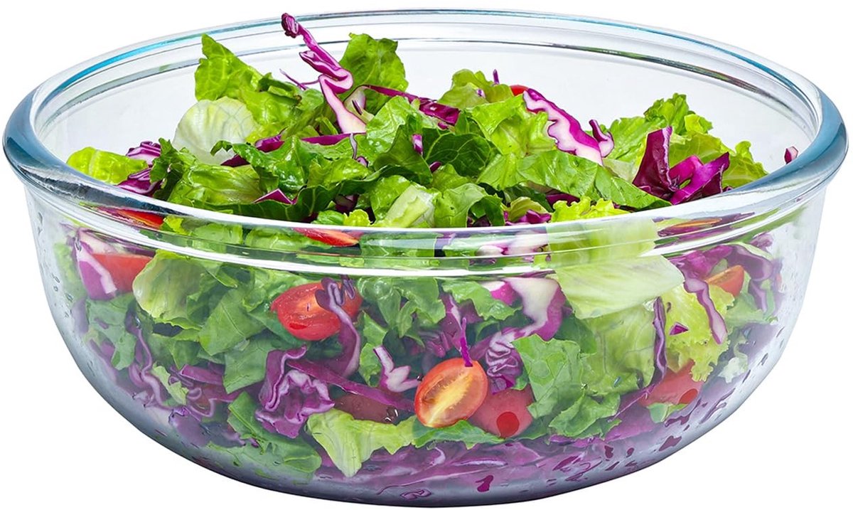 Solidchoice - Set van 6 L Glas Mengkommen met Serving Utensils