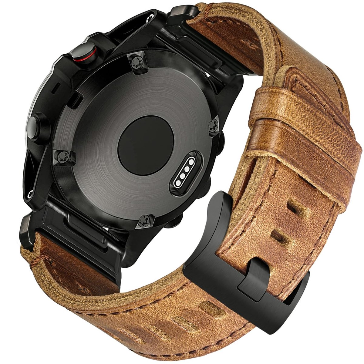 Solidchoice - Lederen Horlogeband voor Garmin Smartwatches
