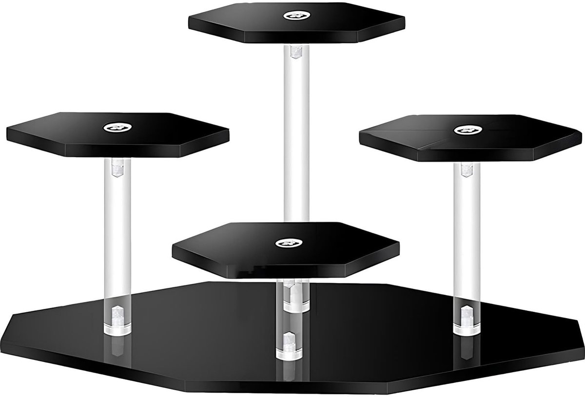 Solidchoice - Zwart Acryl Displaystandaard met 4 Niveaus voor Verzamelobjecten
