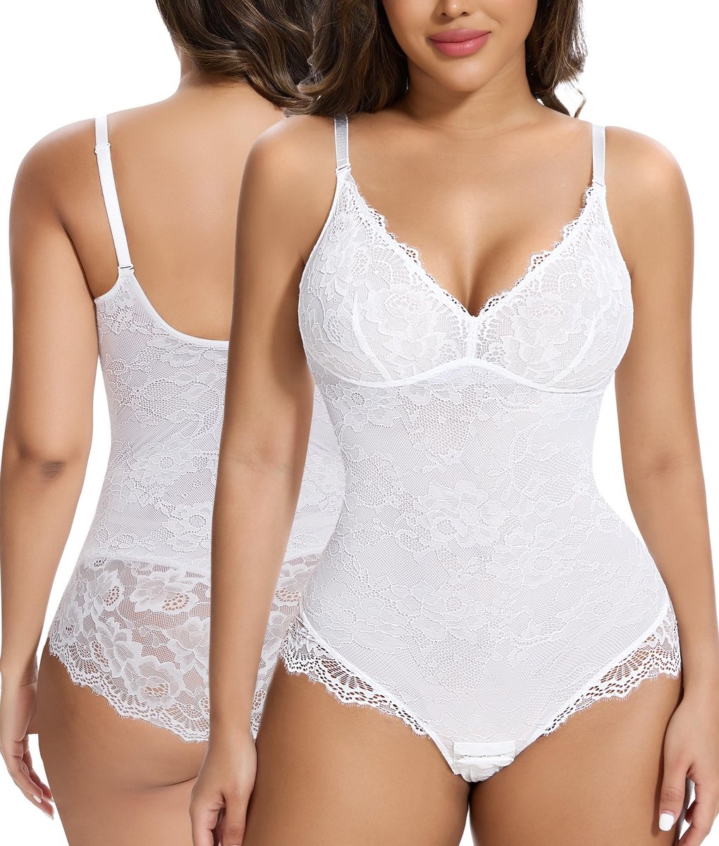 Solidchoice - Dames Lace Backless Shapewear met Tummy Control