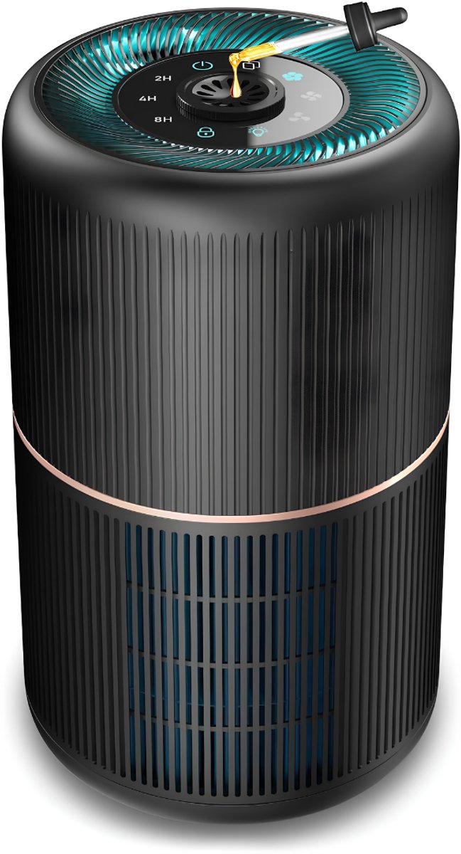 Lìon® Luchtreiniger - Vermindert Stof En Pollen - Air Purifier - Zwart - 19cm x 19cm x 29cm