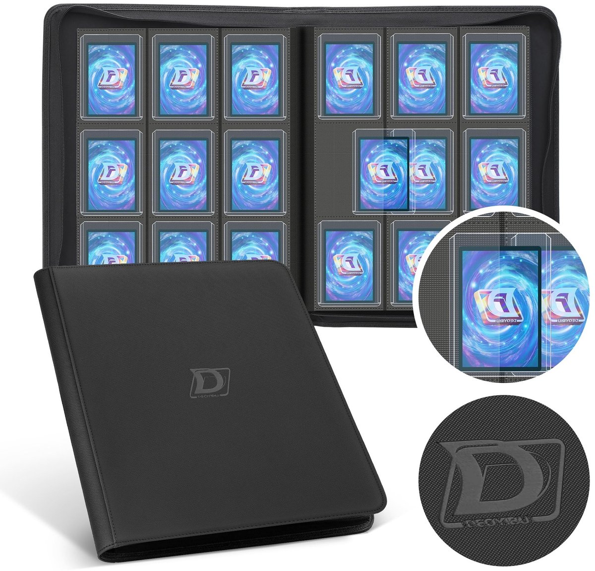 Solidchoice - Toploader Binder voor 288 Trading Cards, 9 Compartimenten
