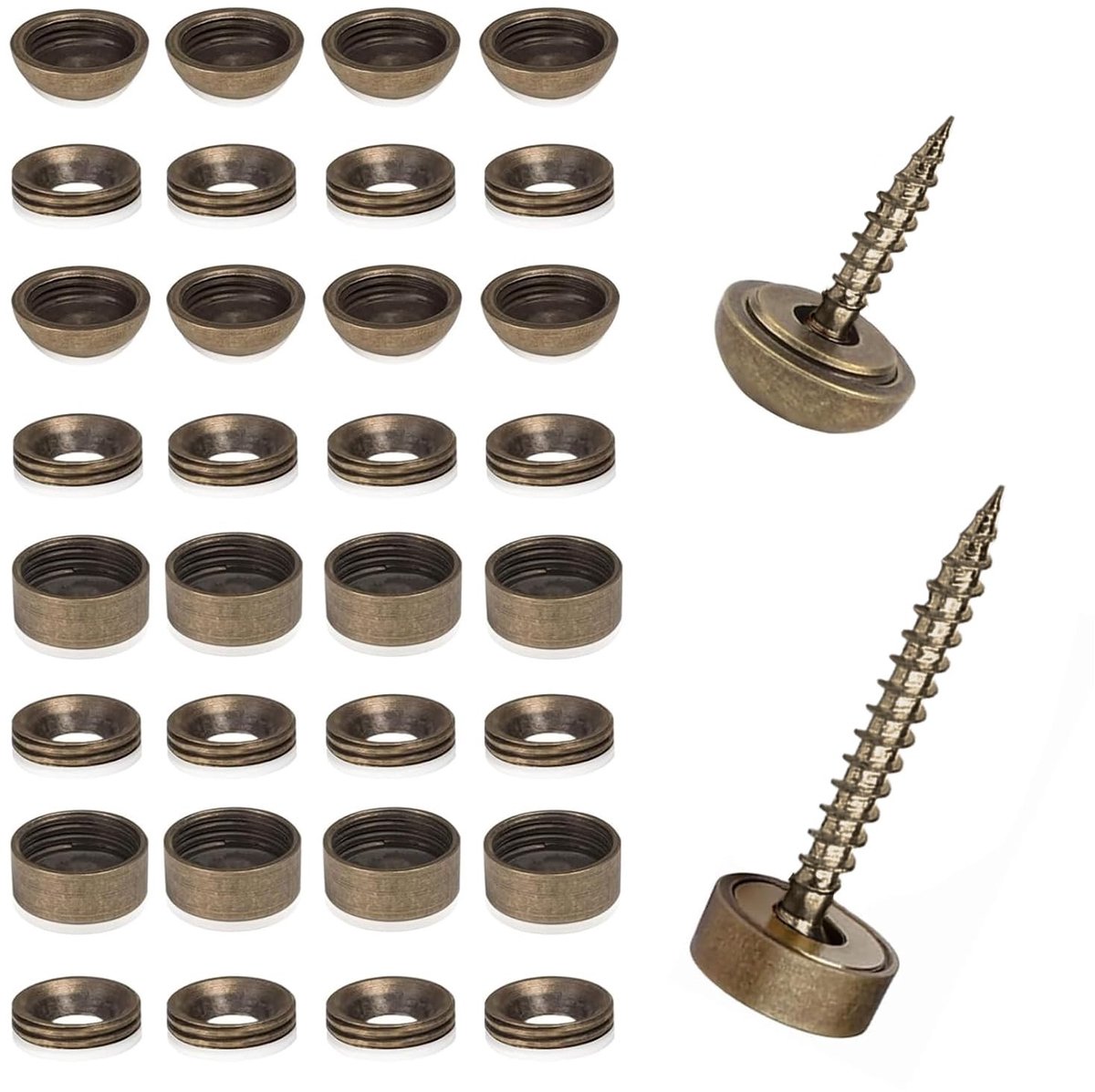 Solidchoice - Set van 16 Decoratieve Spiegelschroeven met Caps