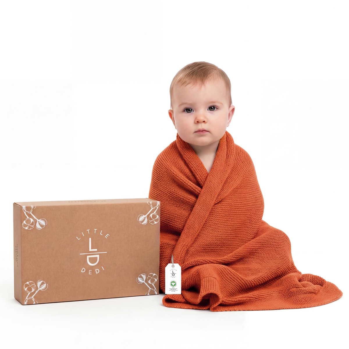 Solidchoice - Gehaakte Babydeken van 100% Biologisch Katoen 80 x 100 cm