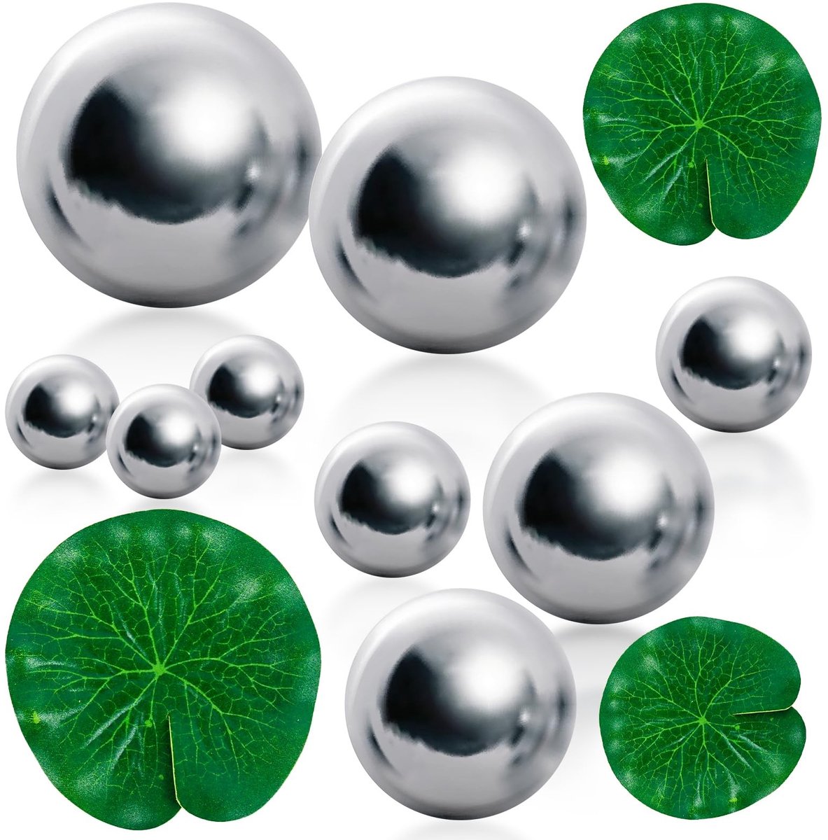 Solidchoice - Set van 12 Roestvrijstalen Drijvende Vijverballen