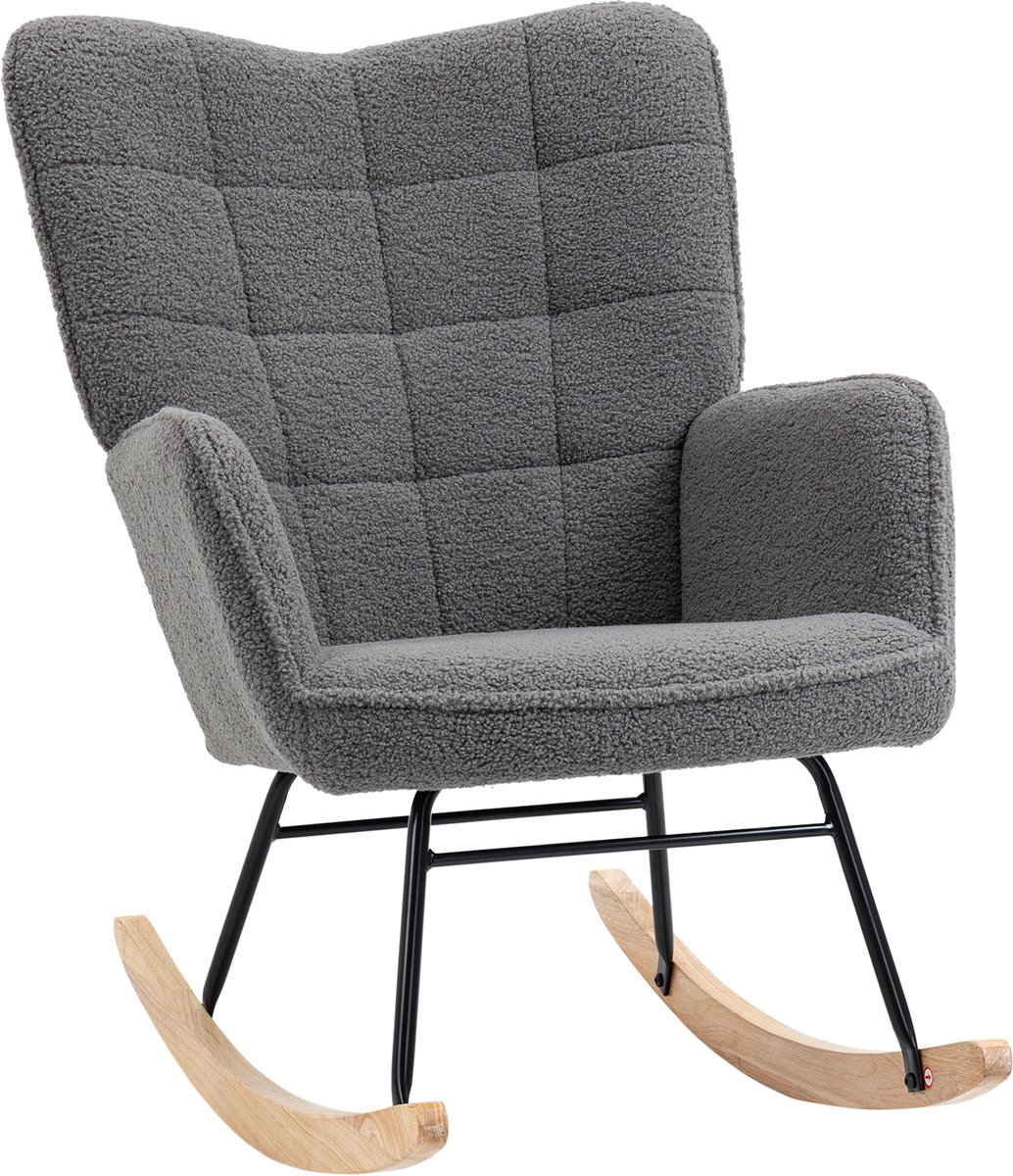 HOMCOM Schommelstoel - Lusbekleding - 71x98x101cm - Donkergrijs
