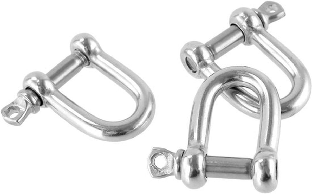 D-vorm Schakel 20 Stuks - M6 - Roestvrij Staal 304 - D-ring - Zilver - Sterk en Duurzaam - Schakelhaak