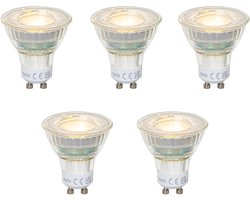 Luedd Set van 5 GU10 50mm LED lampen helder 2.5W 450 lm 2700K