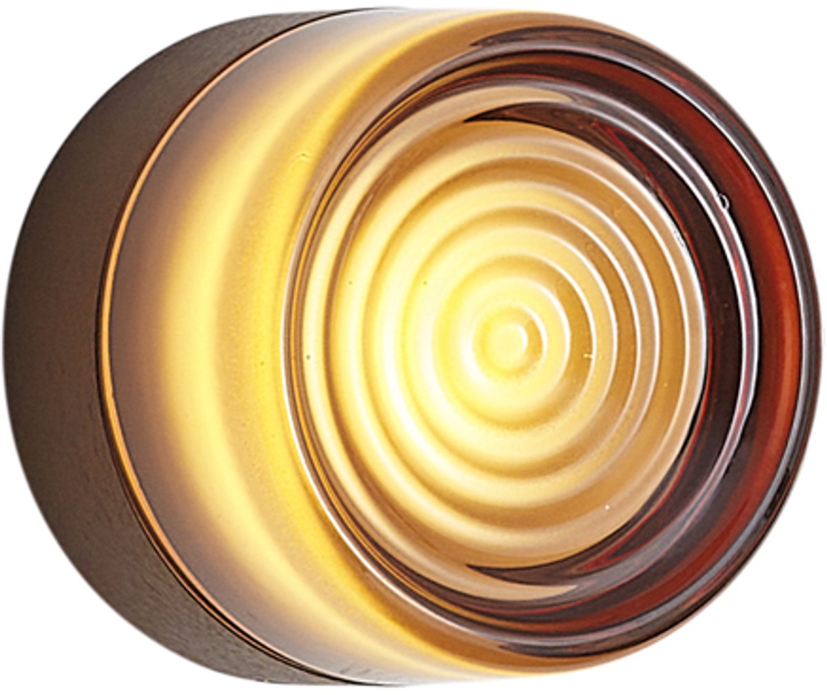 Qazqa design wandlamp met glas - Michele - donkerbrons, rond, max. 11W, geschikt voor led, 13.5cm, IP44, ideale badkamerlamp