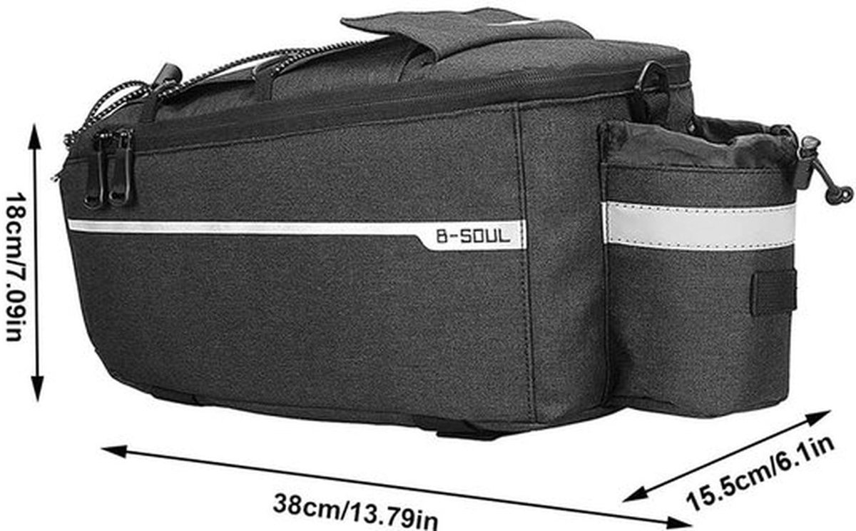 Thermotas voor Fiets - Bagagedragertas - Duurzaam en weerbestendig - Zwart - Voor mountainbike en racefiets - Ideaal voor onderweg - Hand...