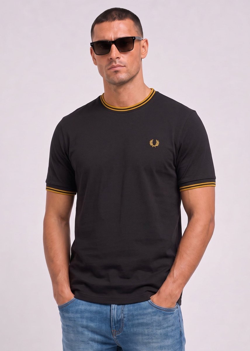 Fred Perry Twin tipped t-shirt anchor golden Grijs