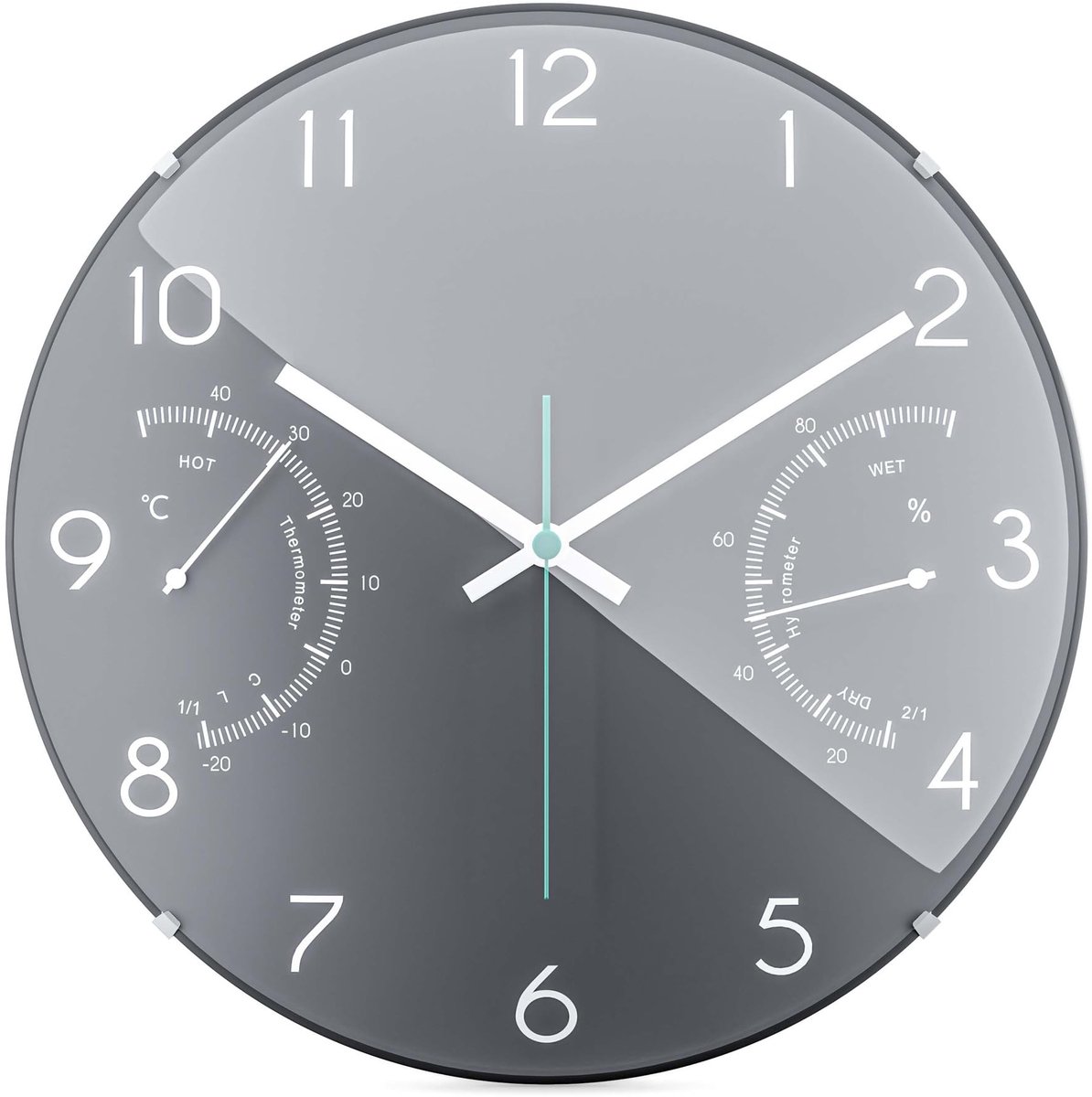 Solidchoice - Wandklok met Thermometer en Hygrometer
