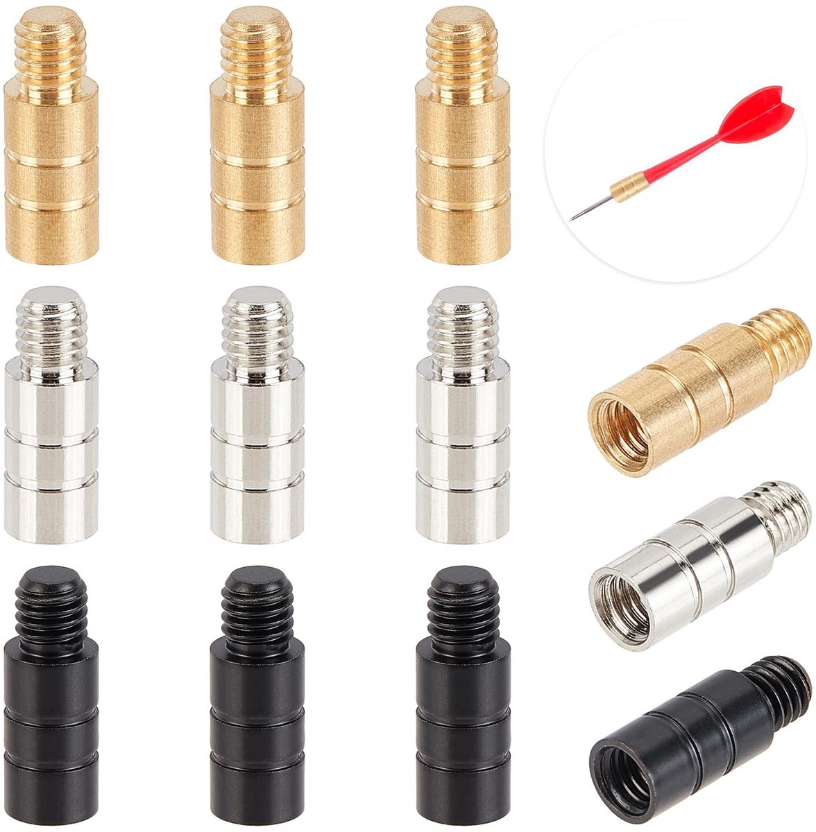 Solidchoice - Set van 12 Brass Dart Gewichten voor Dartsport