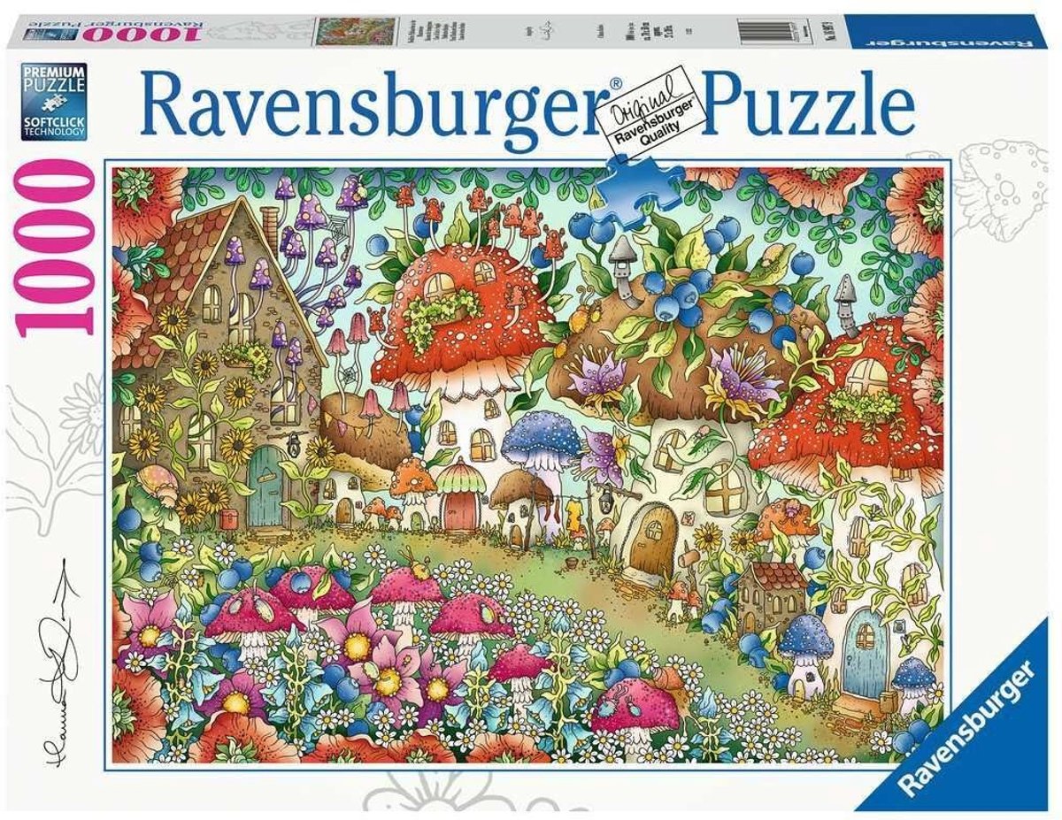 Solidchoice - Kleurrijke Puzzel met Schattige Paddenstoelen - 1000 Stukken