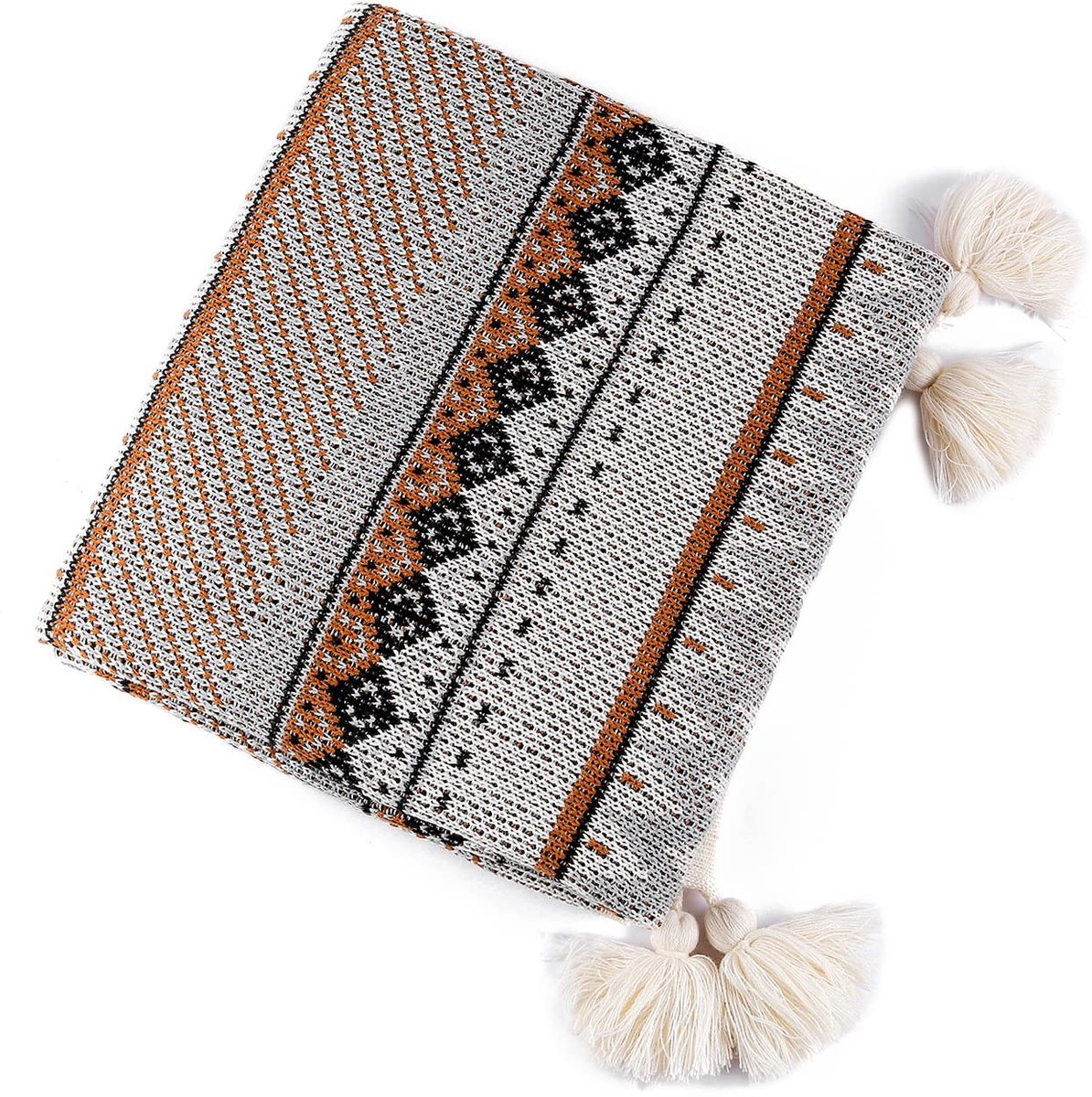 Solidchoice - Gehaakte Deken met Bamboe Tassels in Bohemian Stijl