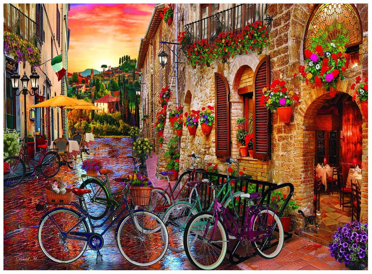 Solidchoice - 1000 Delige Puzzel Fietsen in Toscane voor Volwassenen